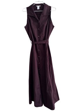Vintage Tweeds Chocolate Brown Maxi Shirt Dress Size 10